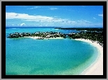 Morze, Hotele, Palmy, Plaża, Mauritius