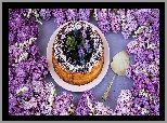 Ciasto, Babka, Łopatka do ciasta, Konwalie, Bez, Gałązki