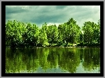 Jezioro, Drzewa, Odbicie