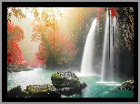 Tajlandia, Park Narodowy Khau Yai, Wodospad Haew Suwat, Kamienie, Drzewa