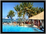 Hotel, Morze, Palmy, Basen, Bali