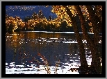 Jesień, Jezioro, Drzewa, Kalifornia