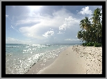 Dominikana, La Altagracia, Plaża, Morze, Palmy, Promienie słońca