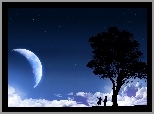 Księżyc, Ludzie, Drzewo
