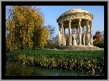 Park, Staw, Budowla, Posąg, Wierzba
