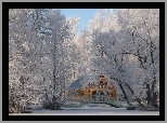 Park, Dom, Most, Rzeka, Zima
