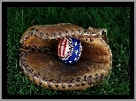 Rękawica, Piłka, Trawa, Baseball