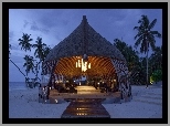 Restauracja, Plaża, Tropiki, Malediwy