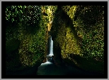 Skały, Wodospad, Upper Chasm Falls, Mech, Roślinność, Tasmania, Australia