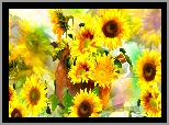 Kwiaty, Słonecznik, Grafika
