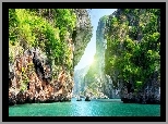 Tajlandia, Phuket, Skały, Morze, Drzewa
