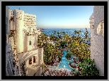 Teneryfa, Wyspy Kanaryjskie, Costa Adeje, Hotel Jardin Tropical, Baseny, Ocean Atlantycki, Morze, Palmy