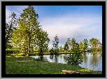 Chorwacja, Żupania Zagrzebska, Jezioro Bobovica, Drzewa, Zieleń, Trawa