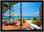 Hotel, Basen, Leżaki, Plaża, Palmy, Morze, Tropikalna, Wyspa, Wakacje