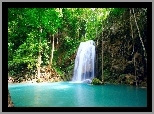 Wodospad, Jeziorko, Drzewa, Plitvice, Chorwacja