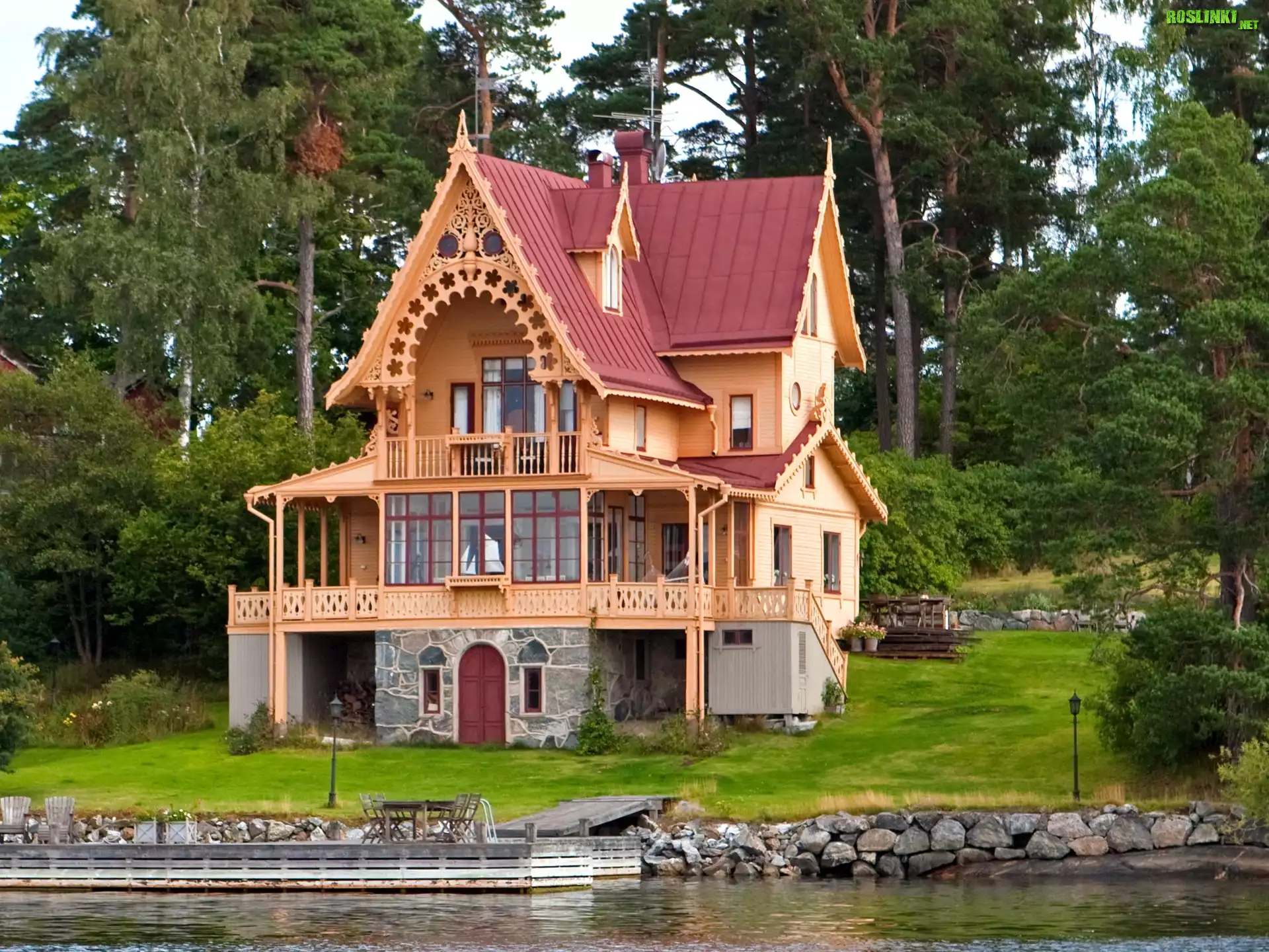Drewniana, Willa, Nad, RzekÄ…