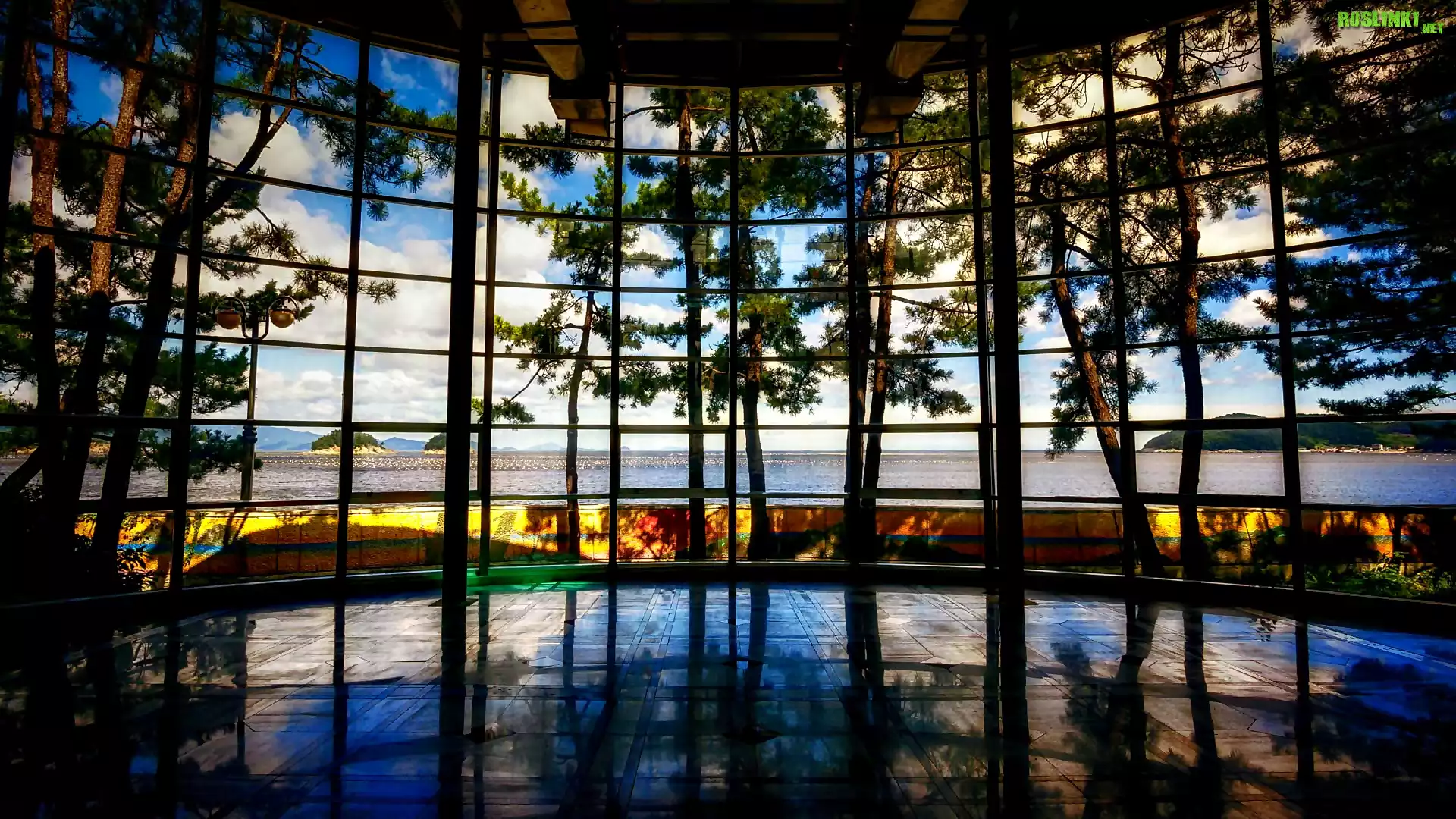 Yeosu, Korea Południowa, Muzeum, Widokowa, Weranda, Krajobraz